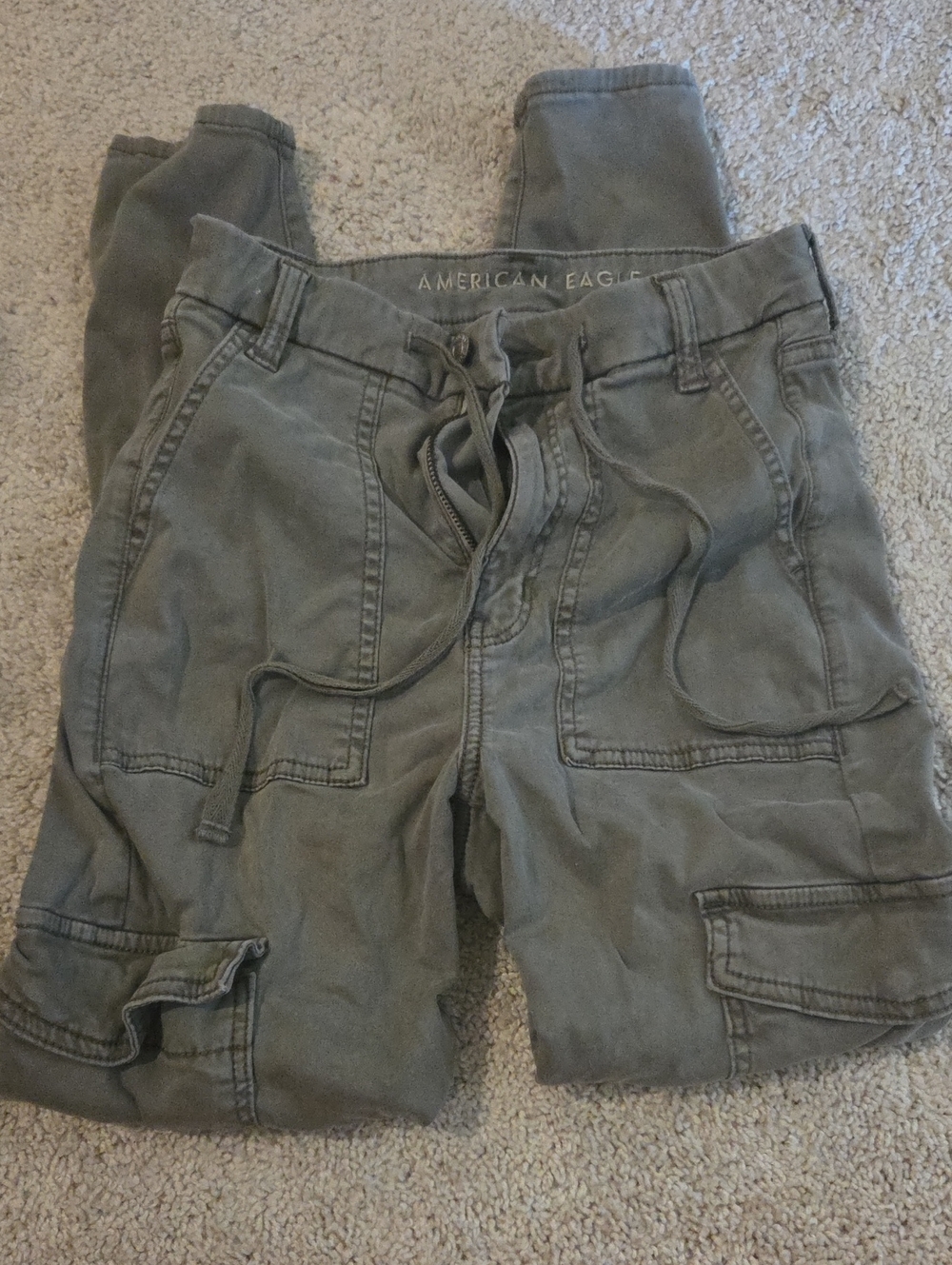American Eagle Olive Green Cargo Jogger Pants